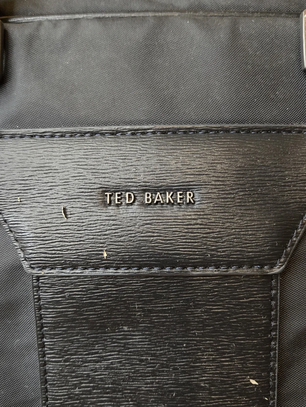 Ted Baker Men's Belgraves Laptop Bag Navy Nylon and Leather Laptop Briefcase